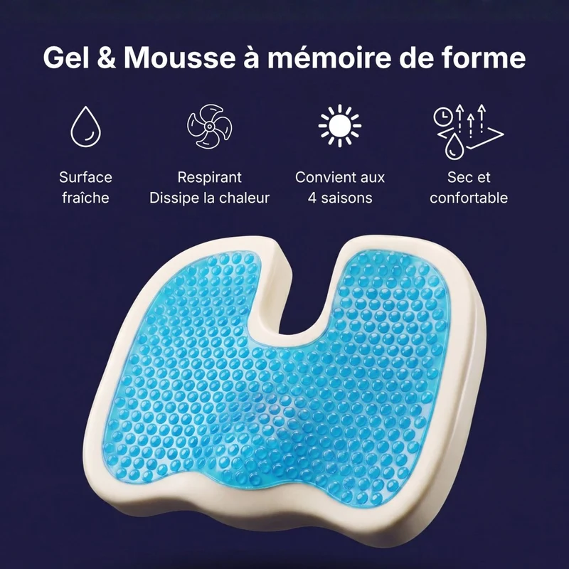 Coussin Orthopédique d'Assise Cellsius - Soulage les douleurs du coccyx et lombaires