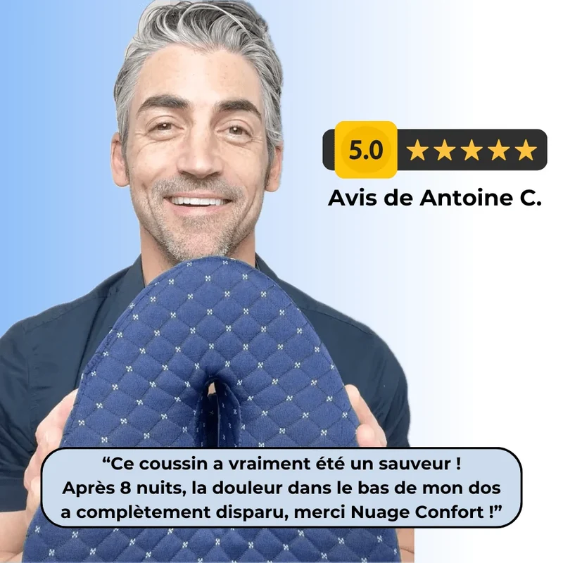 Coussin lombaire pour dormir AligneConfort® – Soulage le dos la nuit