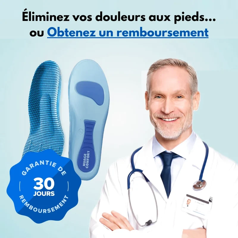 Semelles pour fasciite plantaire - Plus de douleur aux pieds en 14 jours | ConfortFlex®