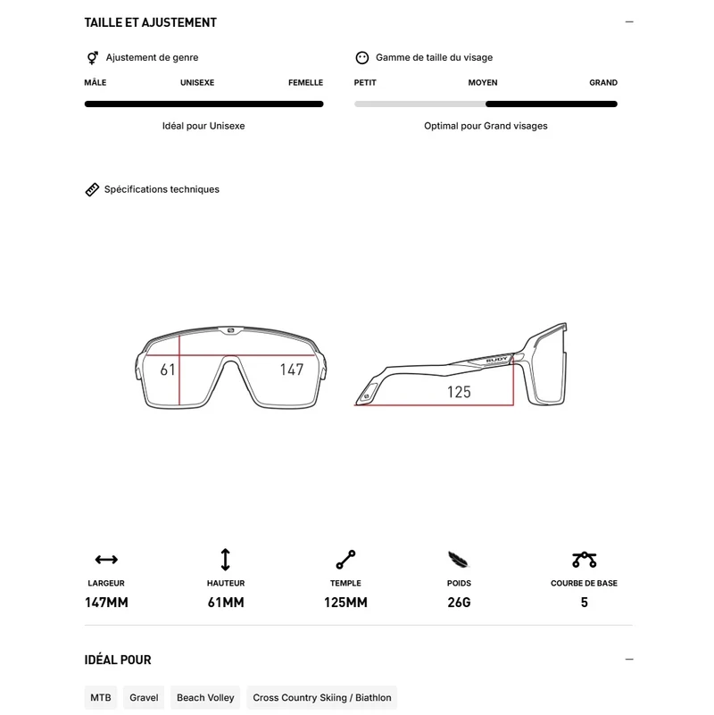 Lunettes RUDY PROJECT SPINSHIELD Crystal Bleu Verres RP Optics Multilaser Green