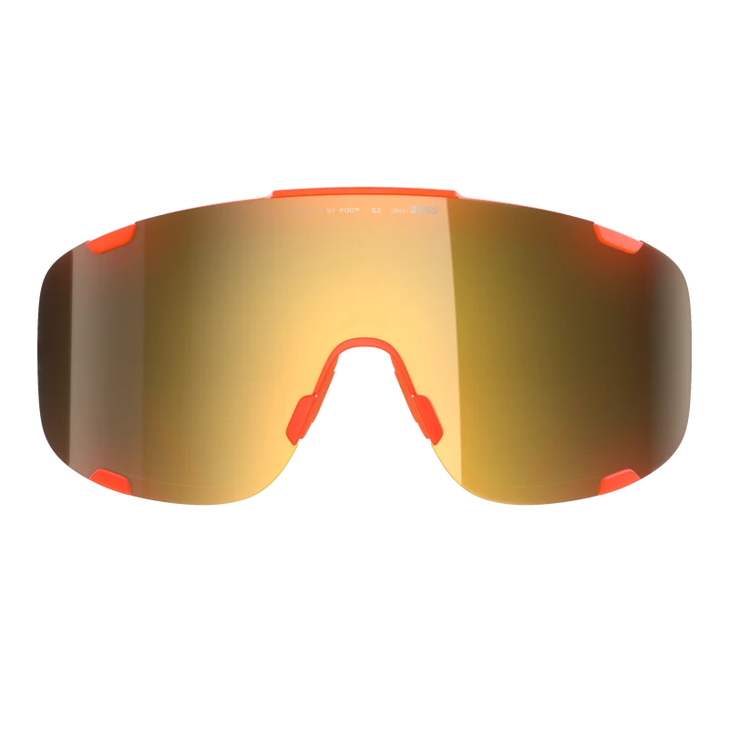 Lunettes POC DEVOUR + Orange Fluo Translucide Verre Clarity Road Partly Sunny Gold