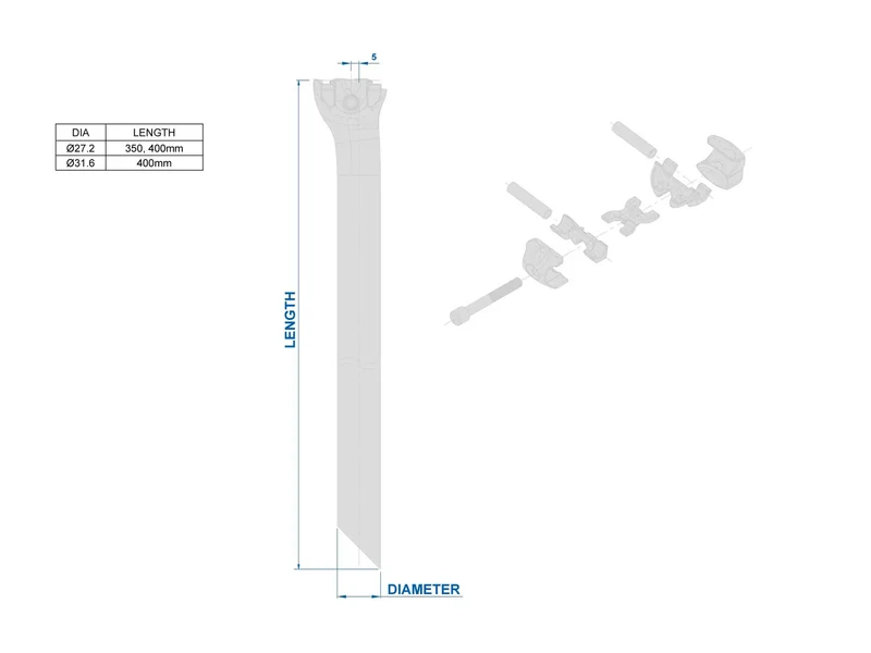 Tige de Selle RITCHEY SUPERLOGIC ONE-BOLT Recul 5mm