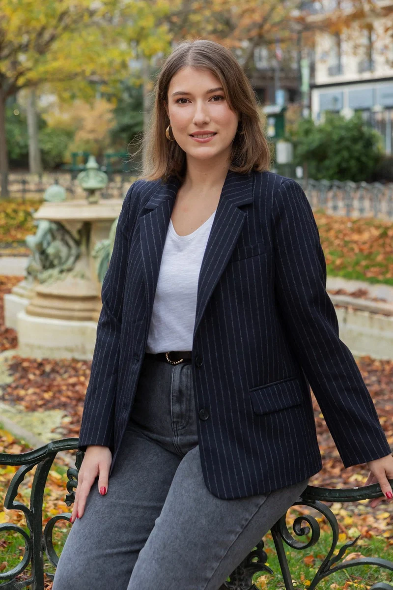 Veste Rosalind - marine rayures tennis