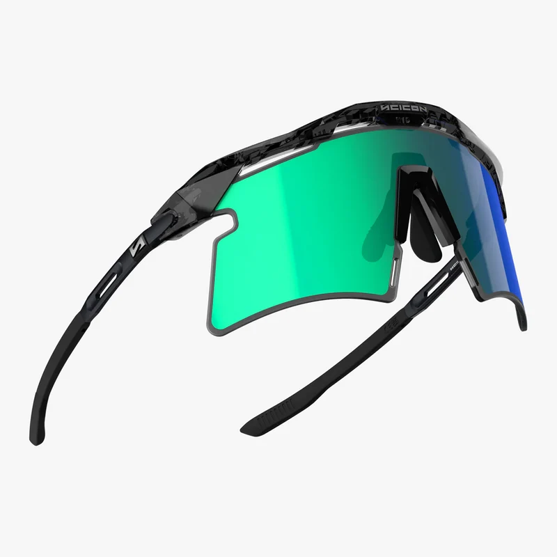 Lunettes SCICON AEROSHADE 2.0 TITANIUM Noir Crystal Gloss Verre Multimirror Blue Green + Pink