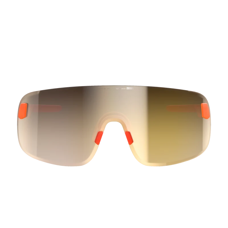 Lunettes POC ELICIT Orange Fluo Translucide Verre Clarity Road Partly Sunny Gold