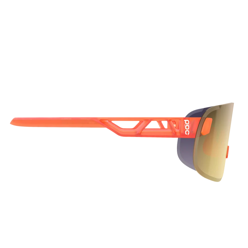 Lunettes POC ELICIT Orange Fluo Translucide Verre Clarity Road Partly Sunny Gold
