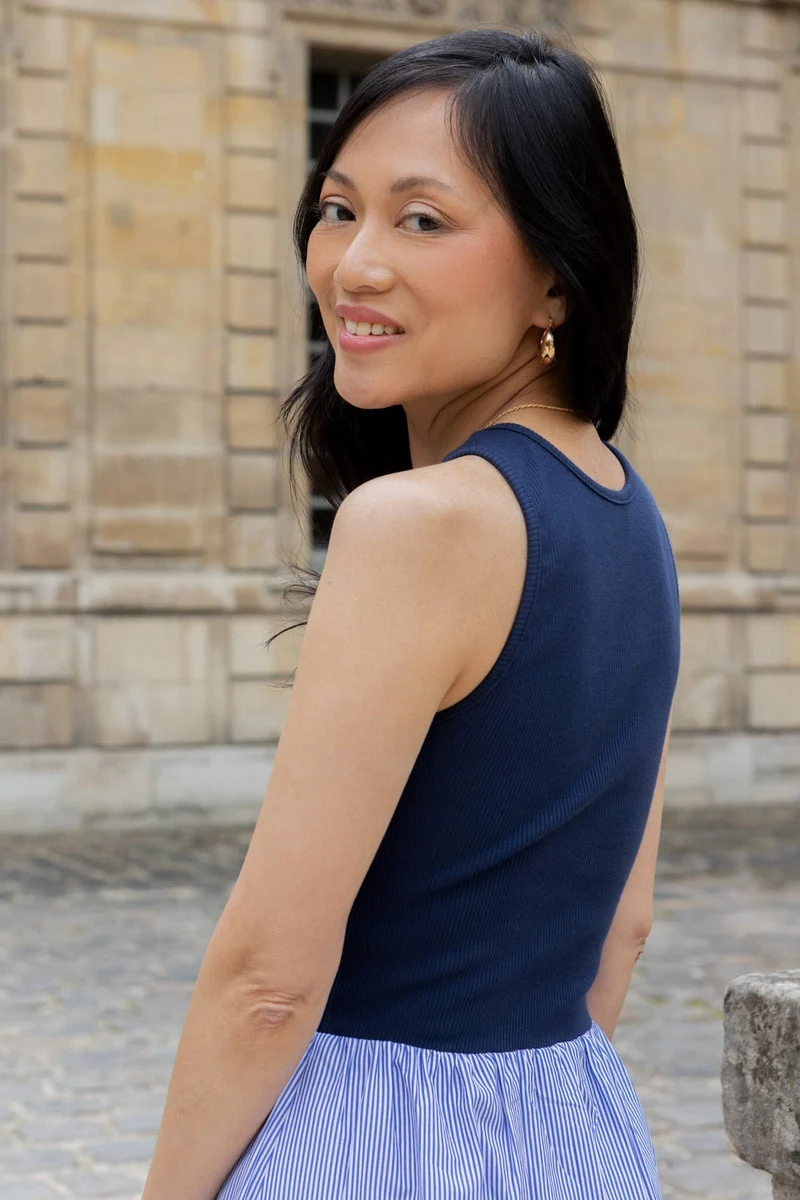Robe Aimée - rayé bleu