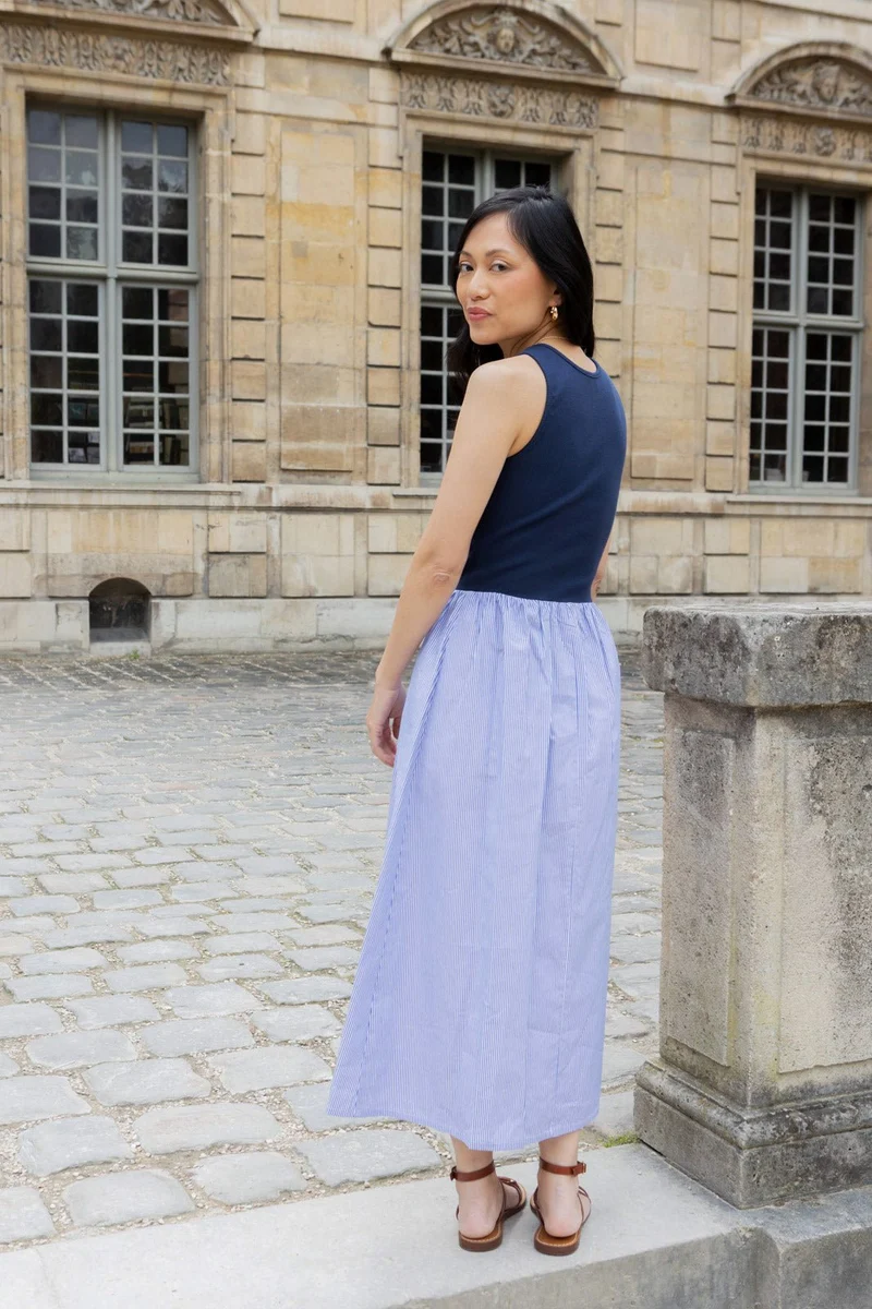 Robe Aimée - rayé bleu