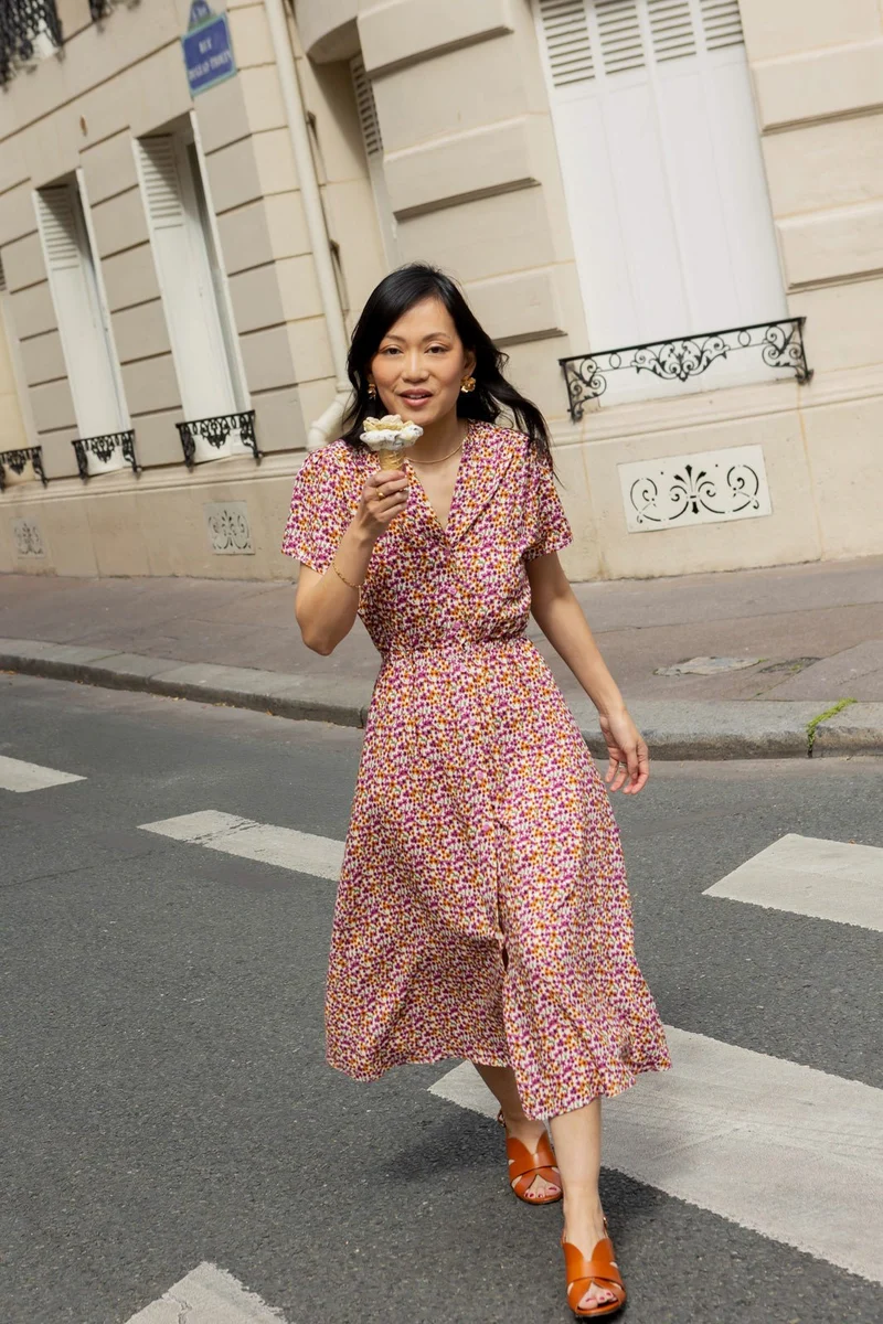 Robe Giada - fleuri violet
