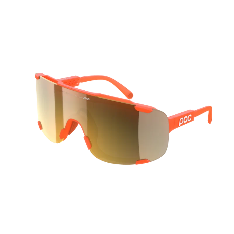 Lunettes POC DEVOUR MID Orange Fluo Translucide Verre Clarity Road Partly Sunny Gold