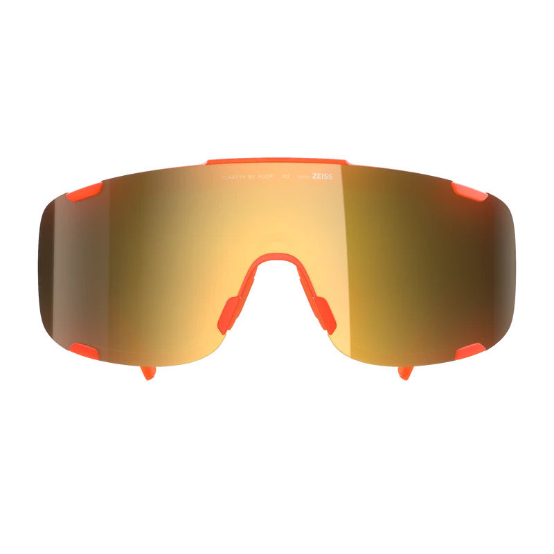 Lunettes POC DEVOUR MID Orange Fluo Translucide Verre Clarity Road Partly Sunny Gold