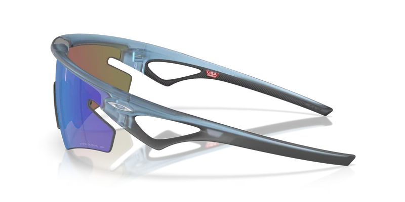 Lunettes OAKLEY SPHAERA SLASH Matt Transparent Stone Verre Prizm Sapphire Polarized - OO9499-0336