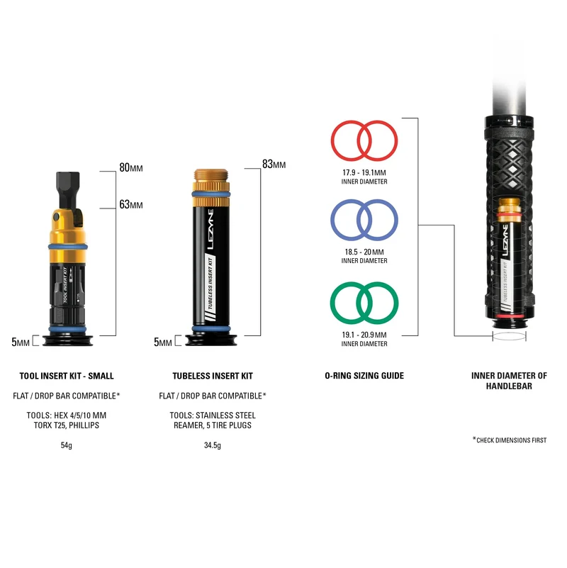 Kit de Réparation Tubeless + Multi-Outils S Intégré Cintre LEZYNE DUAL