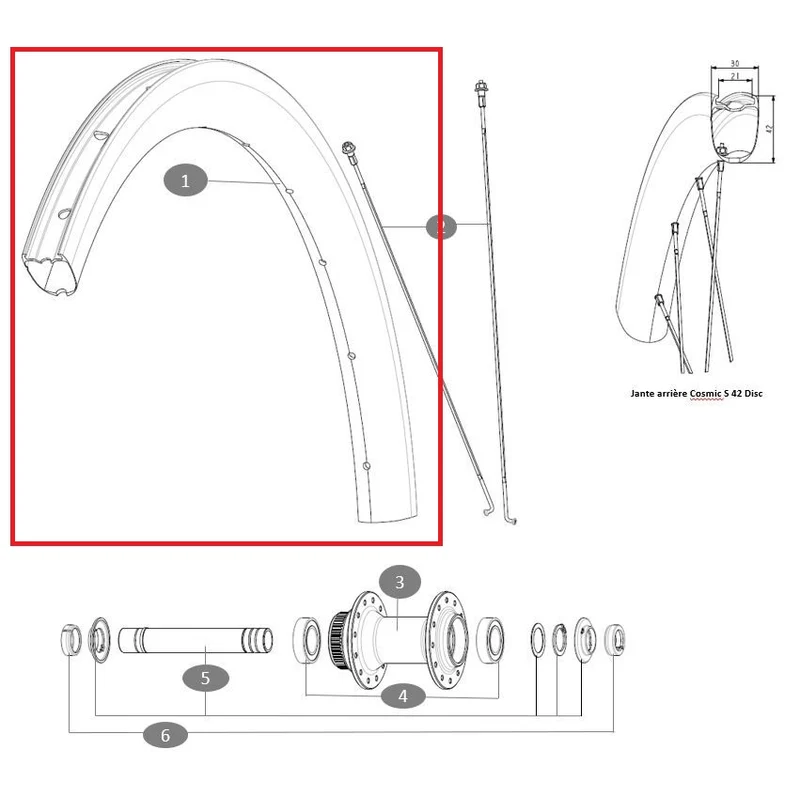 Kit Jantes Av/Ar MAVIC COSMIC S42 DISC