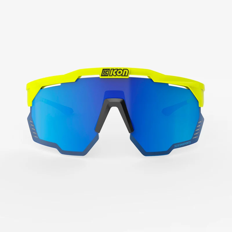Lunettes SCICON AEROSHADE KUNKEN Jaune Fluo Multimirror Bleu