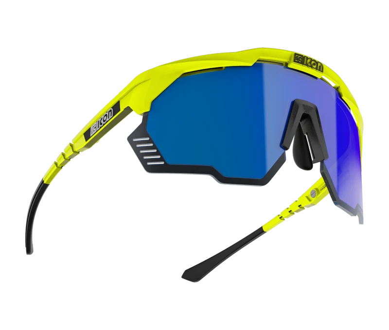 Lunettes SCICON AEROSHADE KUNKEN Jaune Fluo Multimirror Bleu