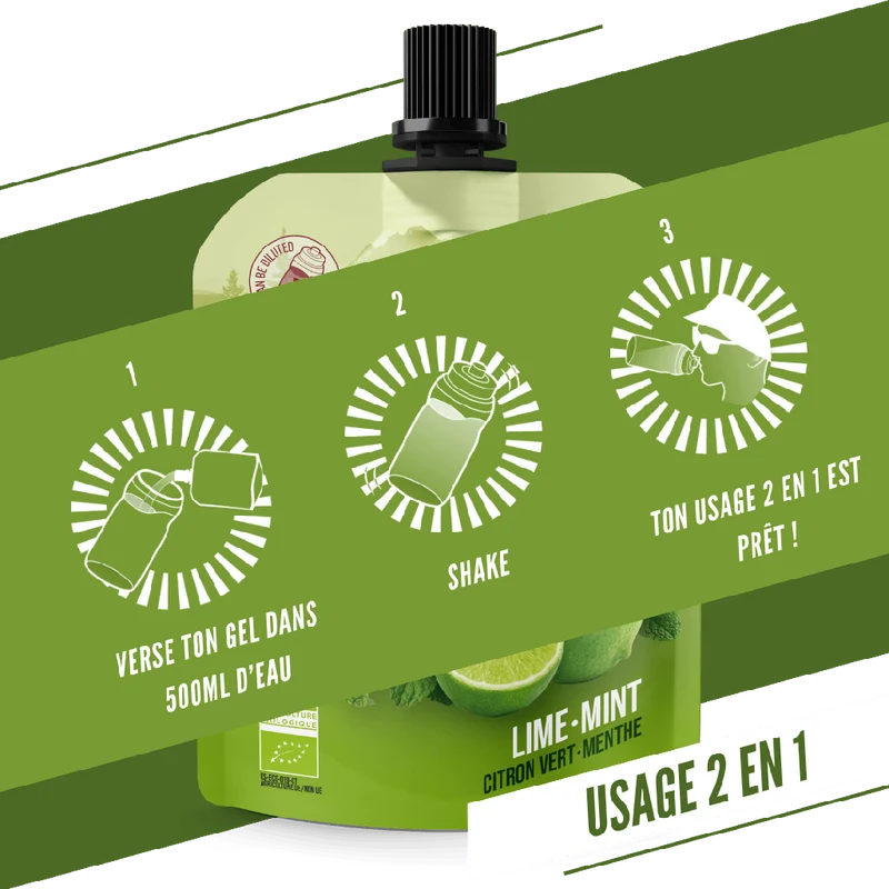 Gel Énergétique BAOUW BIO Citron Vert/Menthe (85g)