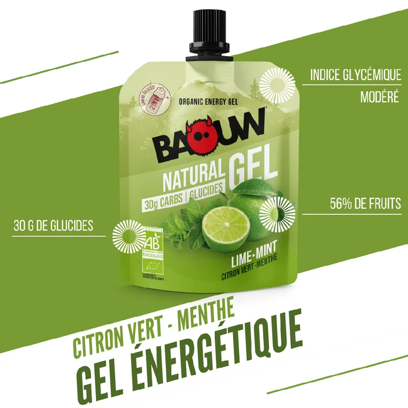 Gel Énergétique BAOUW BIO Citron Vert/Menthe (85g)