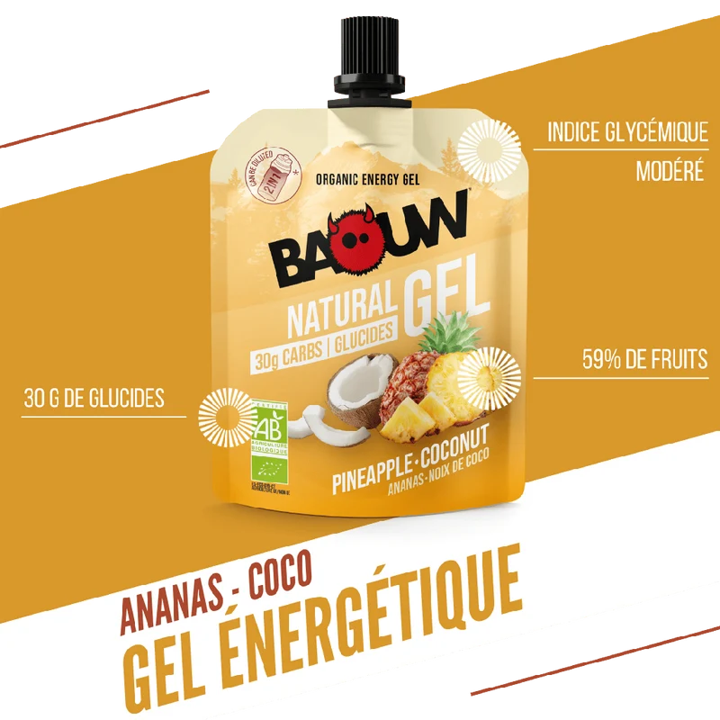 Gel Énergétique BAOUW BIO Ananas/Noix de Coco (85g)