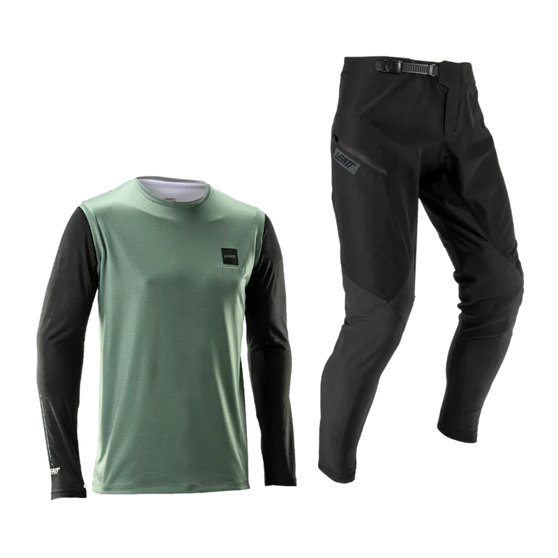 Kit Maillot + Pantalon LEATT MTB GRAVITY 1.0 Noir/Vert