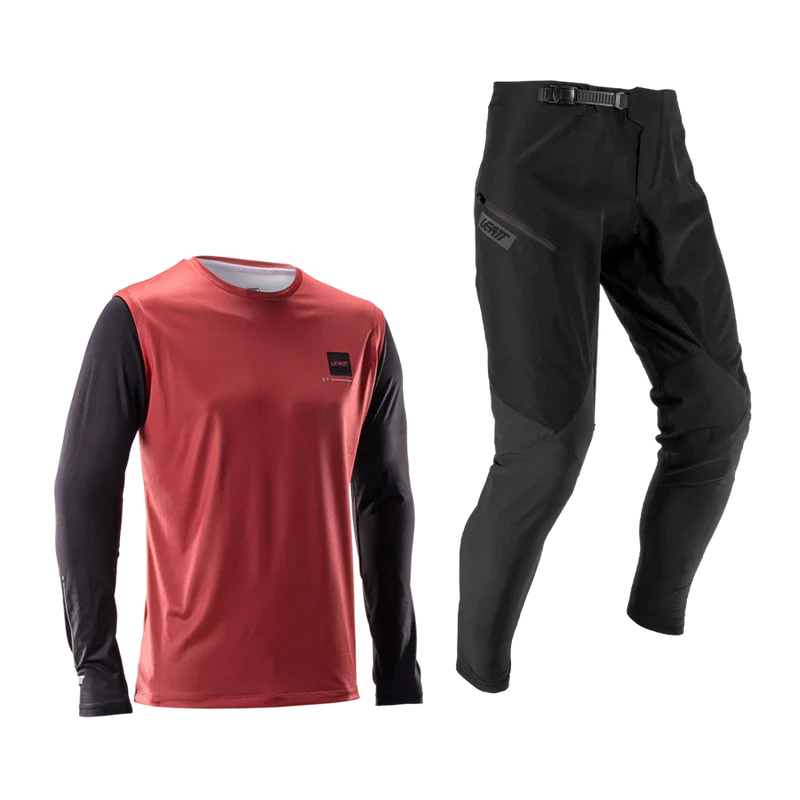 Kit Maillot + Pantalon LEATT MTB GRAVITY 1.0 Junior Noir/Rouge