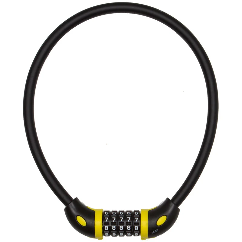 Antivol câble à code Combi – Ø12 mm x 65 cm – Noir mat – Code 5 chiffres reprogrammable