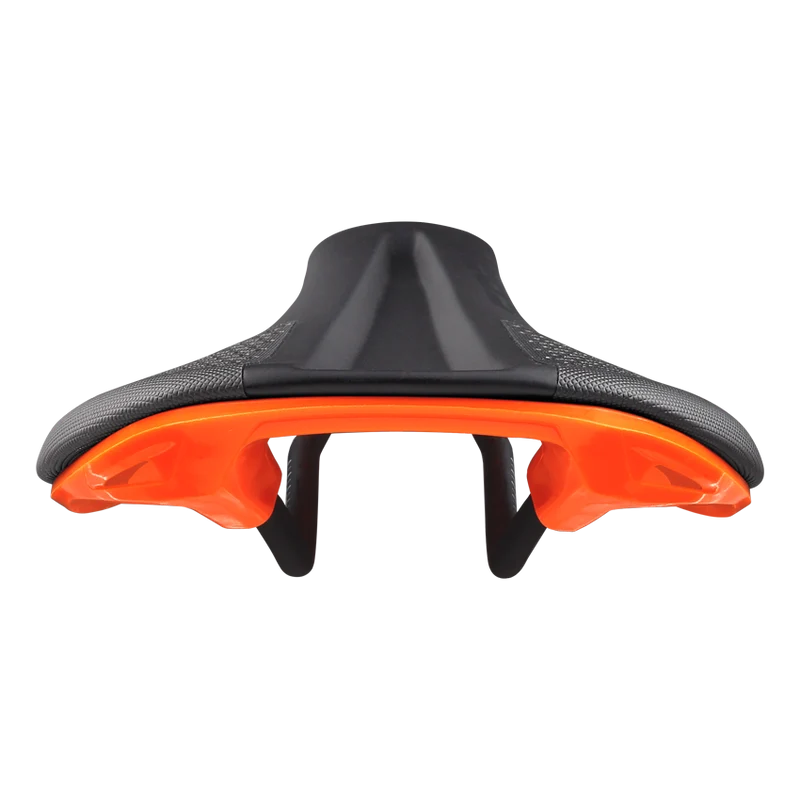 Selle SPANK SPIKE 160 Cuir Rails CrMo Orange