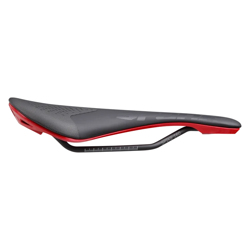 Selle SPANK SPIKE 160 Cuir Rails CrMo Rouge