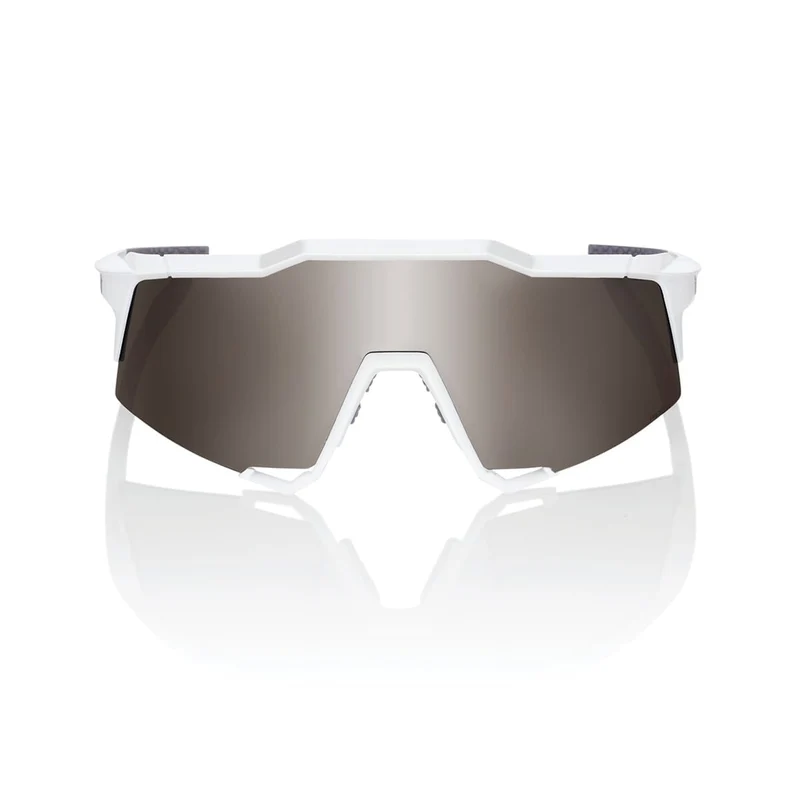 Lunettes 100% SPEEDCRAFT Blanc Matt Hiper Mirror Argent