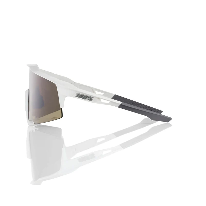 Lunettes 100% SPEEDCRAFT Blanc Matt Hiper Mirror Argent