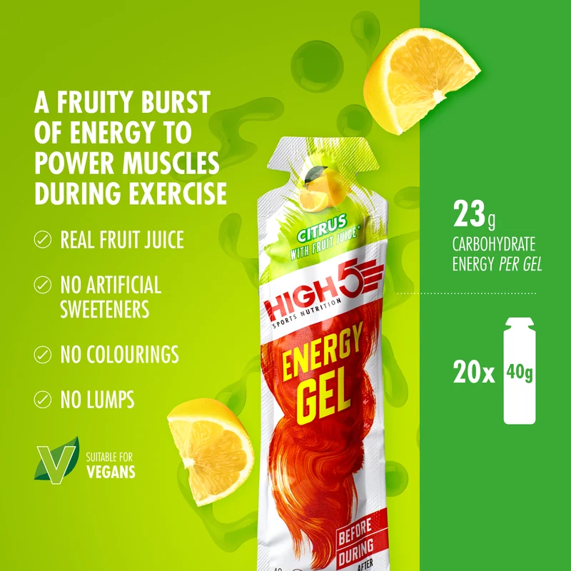 Gel Énergétique HIGH5 ENERGY GEL (40g) Citron