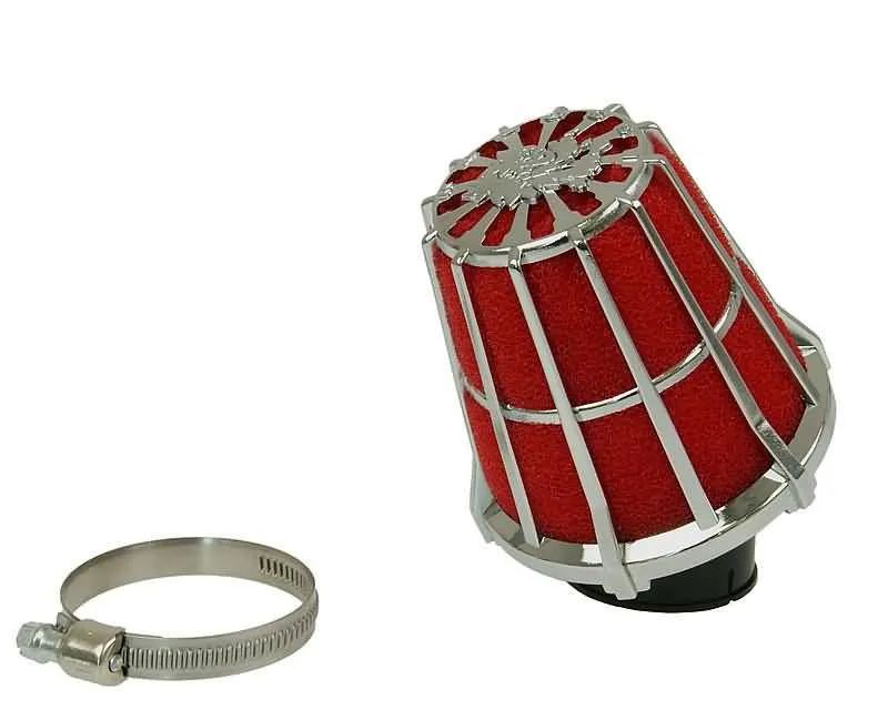 Filtre à air Malossi Red Filter E5 Racing Boxed 38mm calandre 30° rouge-chrome