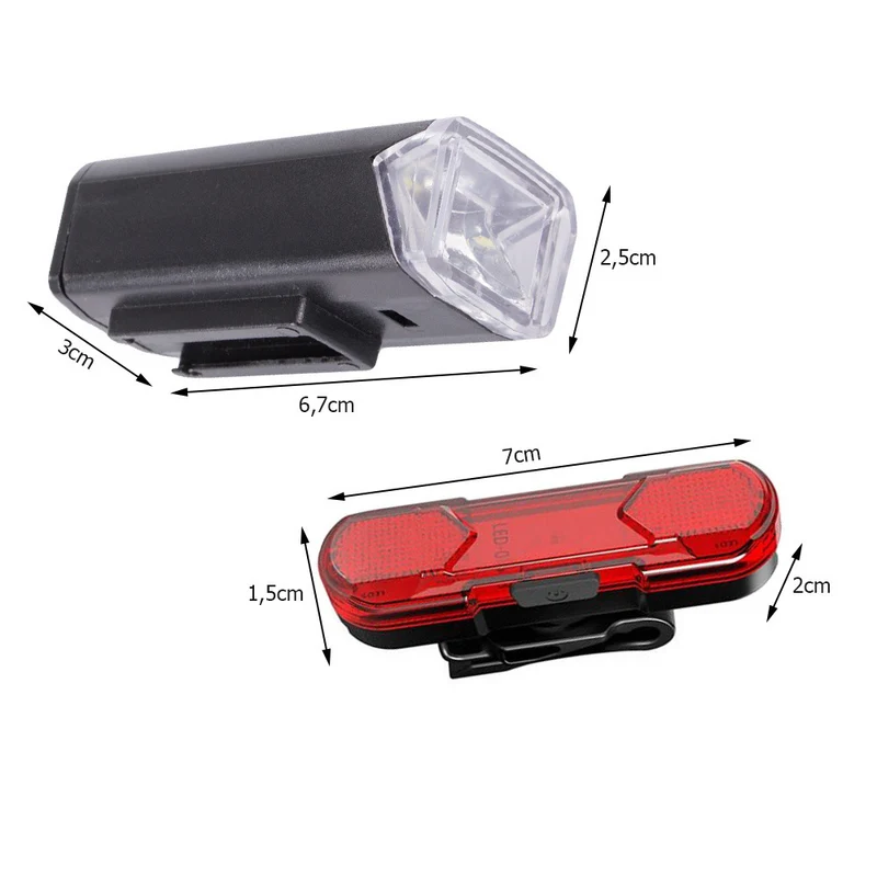 Fietsverlichtingsset Voorlicht en Achterlicht - LED Fietslampen - USB Oplaadbaar