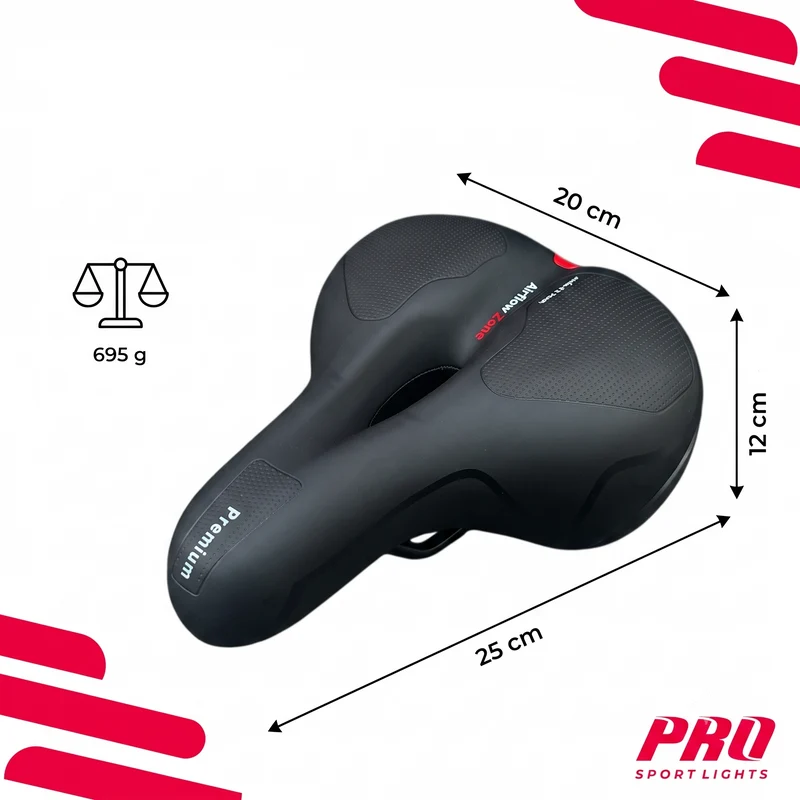 Fietszadel Unisex Selle Comfort Zadel Dames Heren Fiets - Royal Zwart