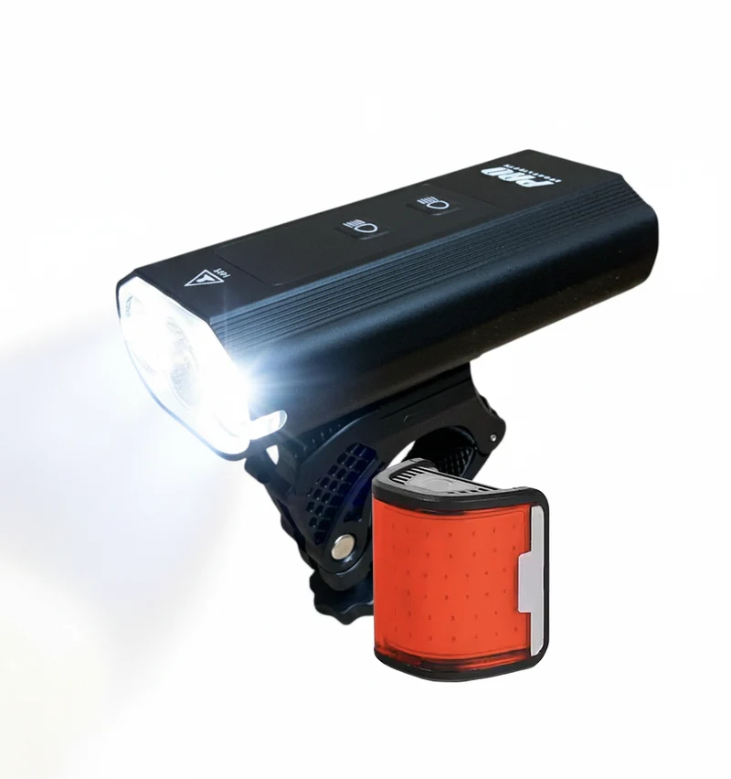 Fietsverlichting 1200 en 125 Lumen Set Voorlicht Achterlicht Fiets LED USB Oplaadbaar