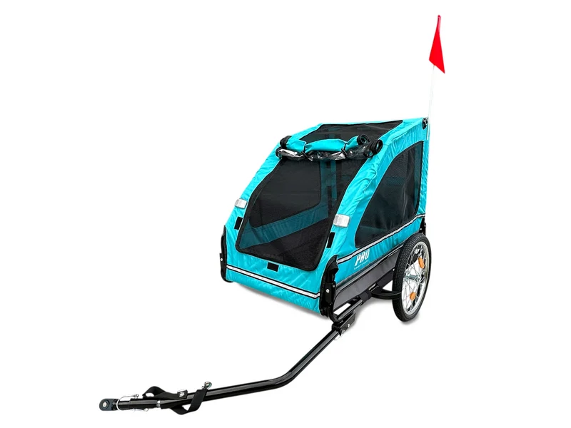Fietskar Hond Blauw Luxe Hondenfietskar tot 30 KG Opvouwbaar Hondenkar Fiets