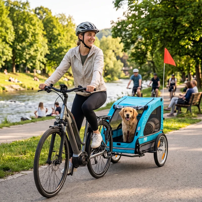 Fietskar Hond Blauw Luxe Hondenfietskar tot 30 KG Opvouwbaar Hondenkar Fiets