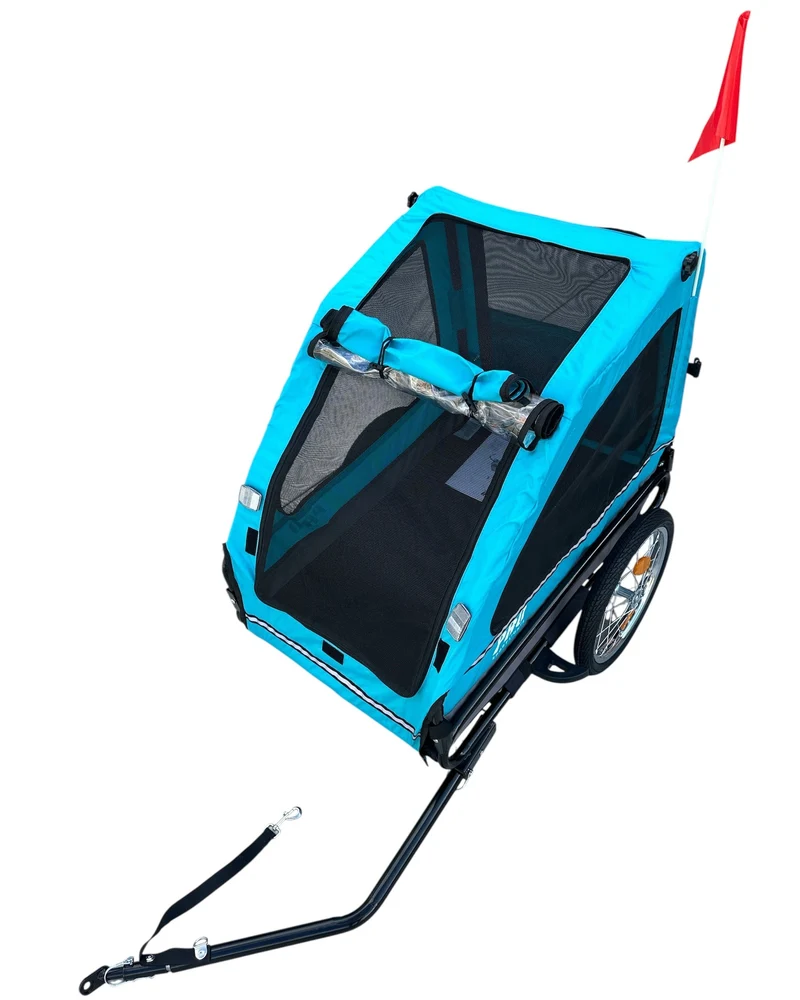 Fietskar Hond Blauw Luxe Hondenfietskar tot 30 KG Opvouwbaar Hondenkar Fiets