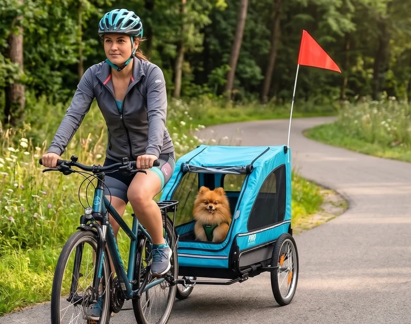 Hondenfietskar Blauw – Stevige Fietskar voor Honden met Reflectoren – Hondenkar tot 30 kg