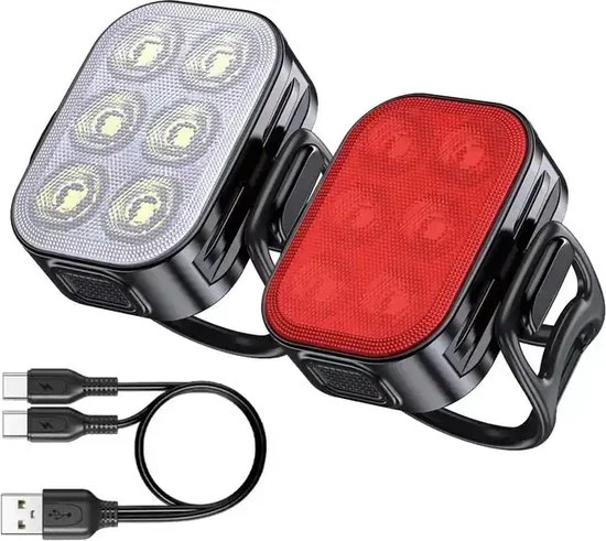 LED Fietsverlichtingsset 200/50 Lumen Voorlicht en Achterlicht Fiets