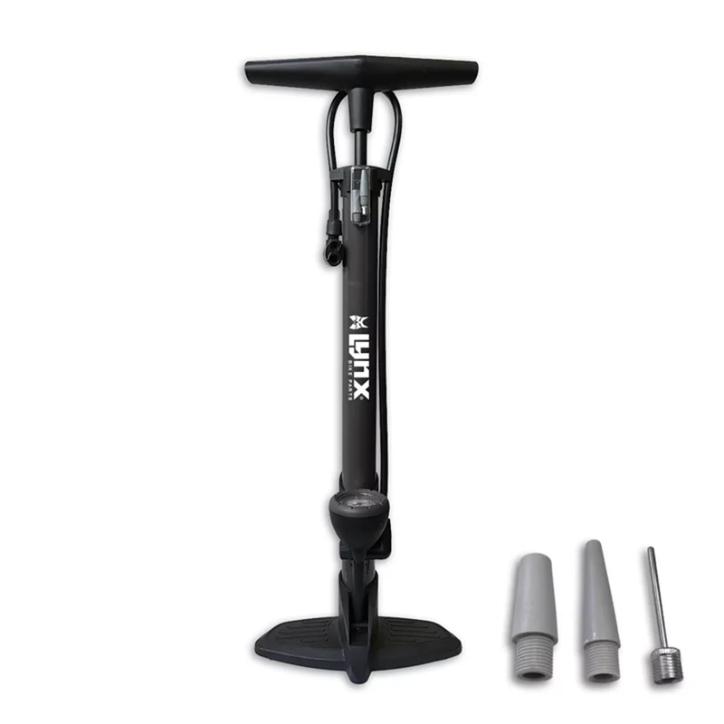 Fietspomp Staal Voetpomp met Manometer - bandenpomp 12 BAR - Zwart