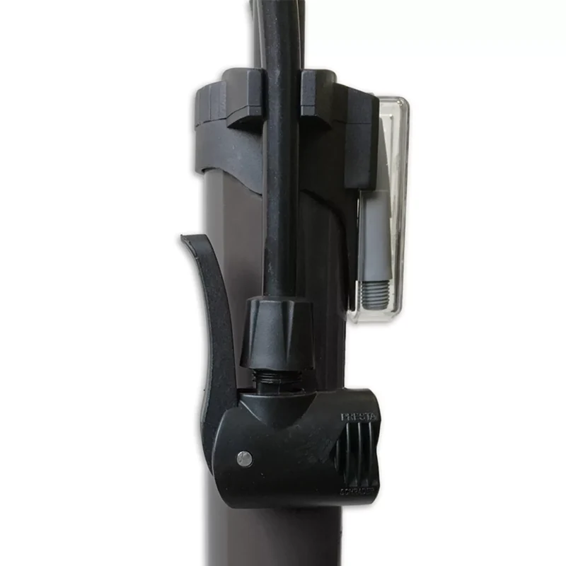 Fietspomp Staal Voetpomp met Manometer - bandenpomp 12 BAR - Zwart