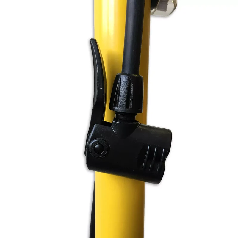 Fietspomp Met Drukmeter 6 bar Geel Bandenpomp Presta Dunlop Schrader Ventielen