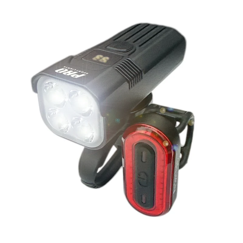Fietsverlichting USB Oplaadbaar 1100 en 100 Lumen Koplamp en Achterlicht Fiets LED Fietslicht