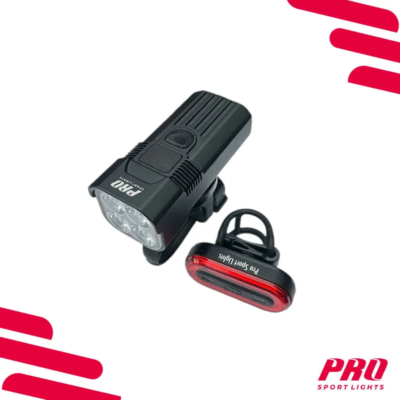 Fietsverlichting USB Oplaadbaar 1100 en 100 Lumen Koplamp en Achterlicht Fiets LED Fietslicht