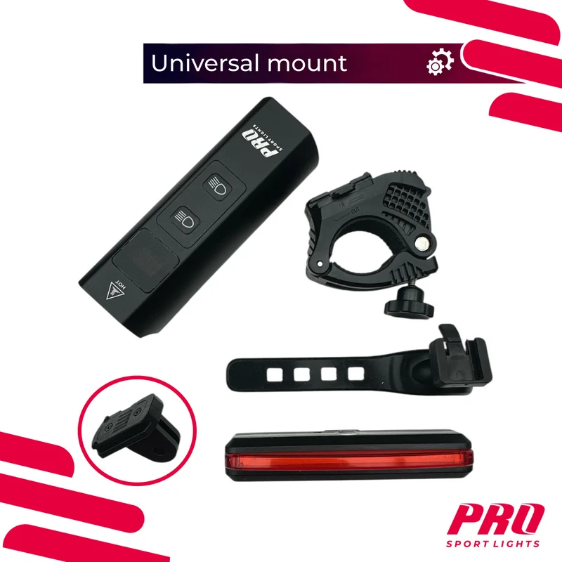 Fietsverlichting 1300 & 120 Lumen Performance Koplamp en Achterlicht set - Racefiets/MTB