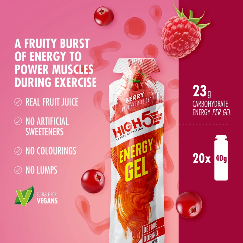 Gel Énergétique HIGH5 ENERGY GEL (40g) Fruits rouges