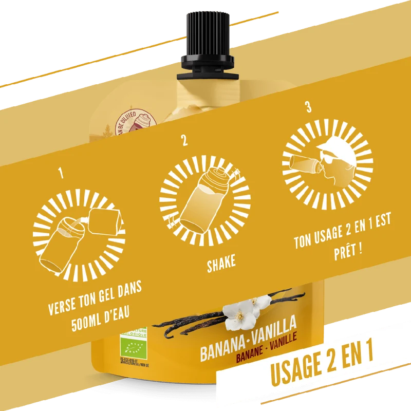Gel Énergétique BAOUW BIO Banane-Vanille (85g)