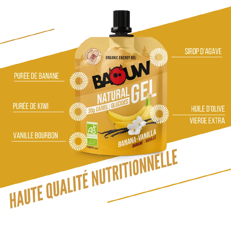 Gel Énergétique BAOUW BIO Banane-Vanille (85g)