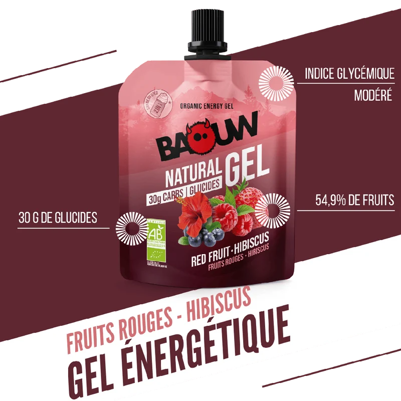 Gel Énergétique BAOUW BIO Fruits Rouges-Hibiscus (85g)
